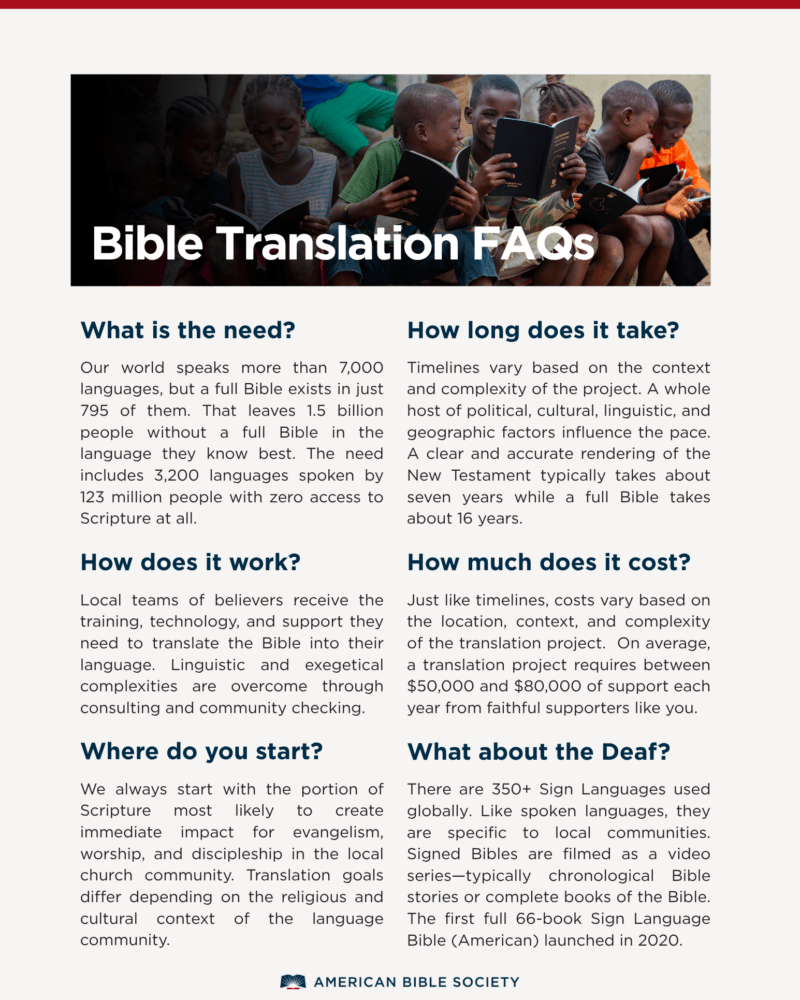 Bible Translation FAQs