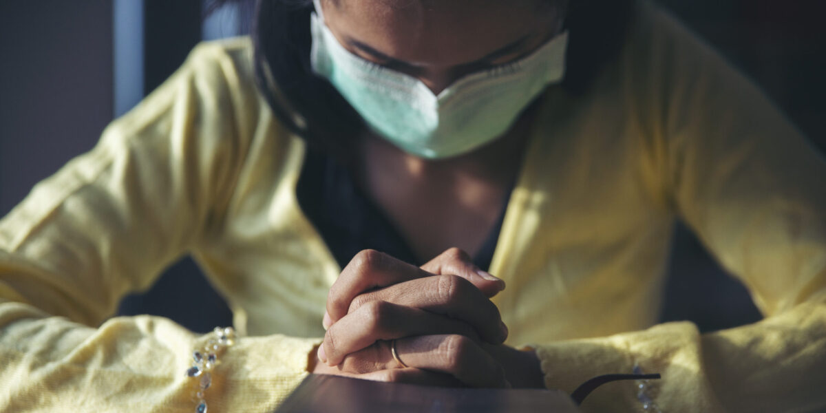 Prayer and bible in New Normal concept