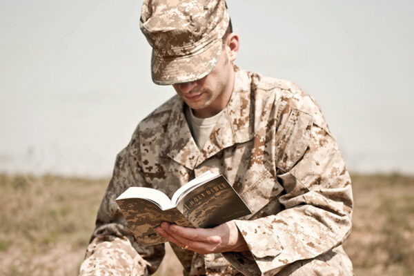 Man reading a Bible