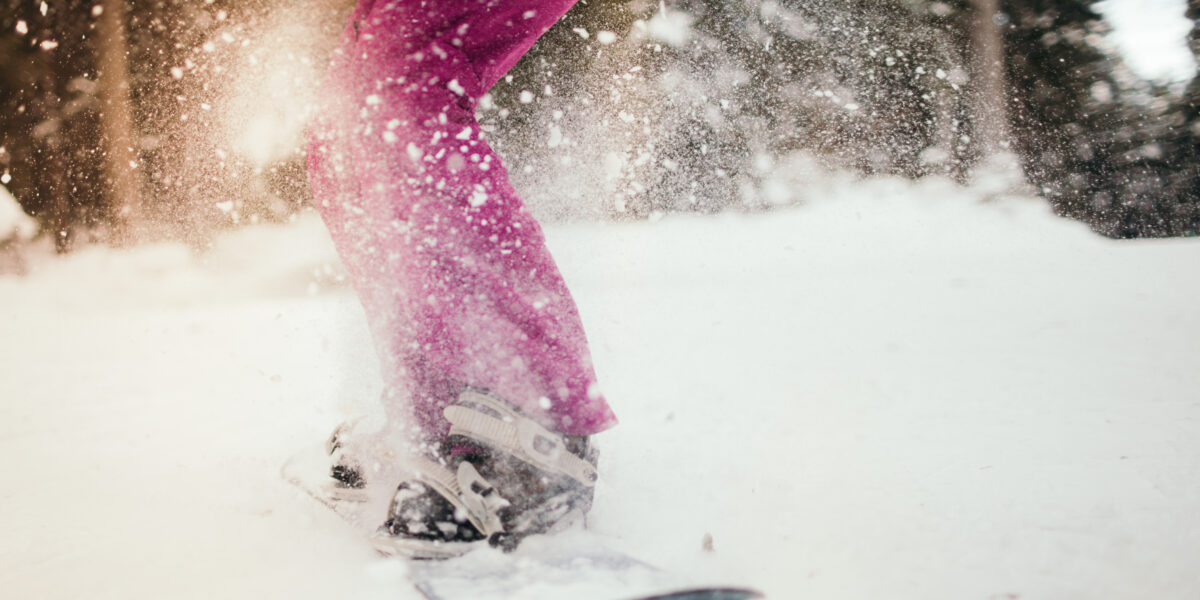 Snowboarder in action